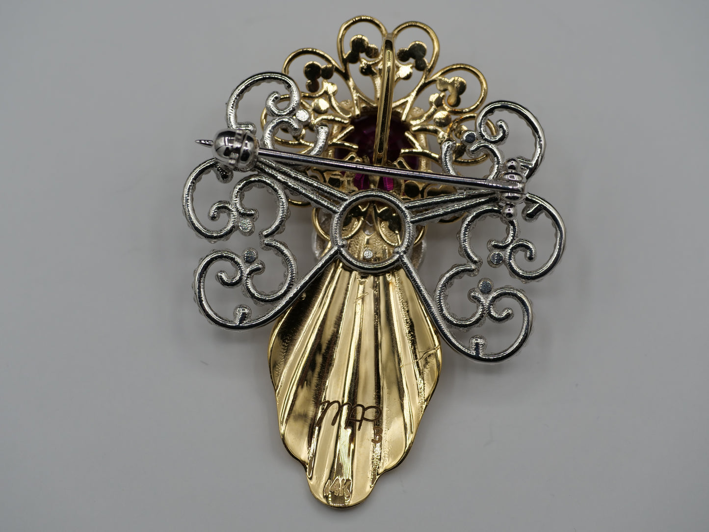 Galilee Road Angel Pin/Pendant in 14kt Gold with Gemstone