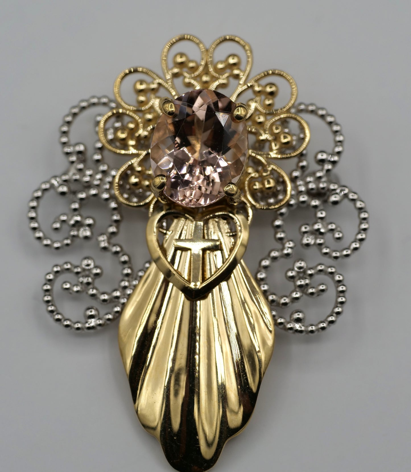 Galilee Road Angel Pin/Pendant in 14kt Gold with Gemstone