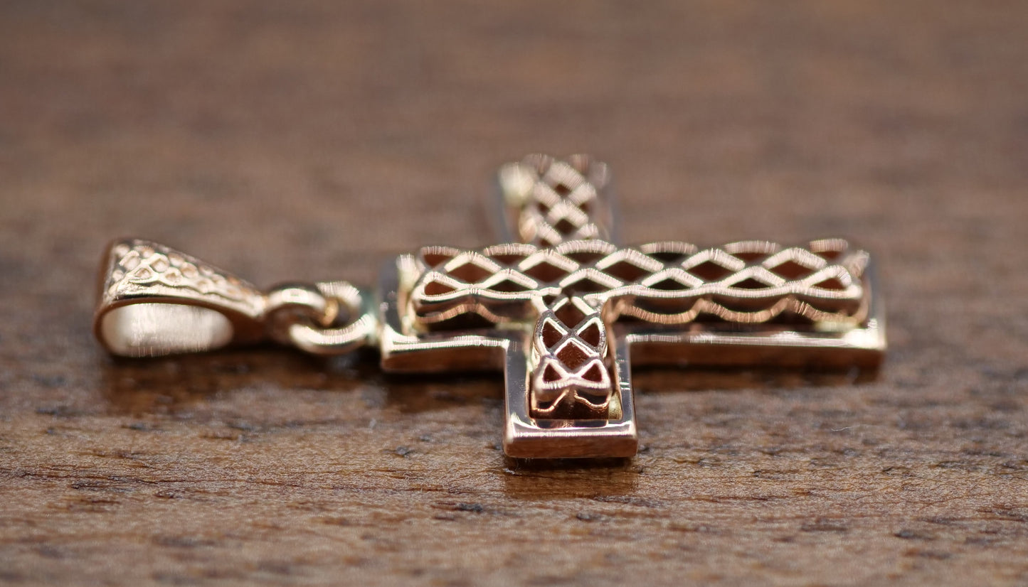 Small Filigree Celtic Knot-Style Cross Pendant