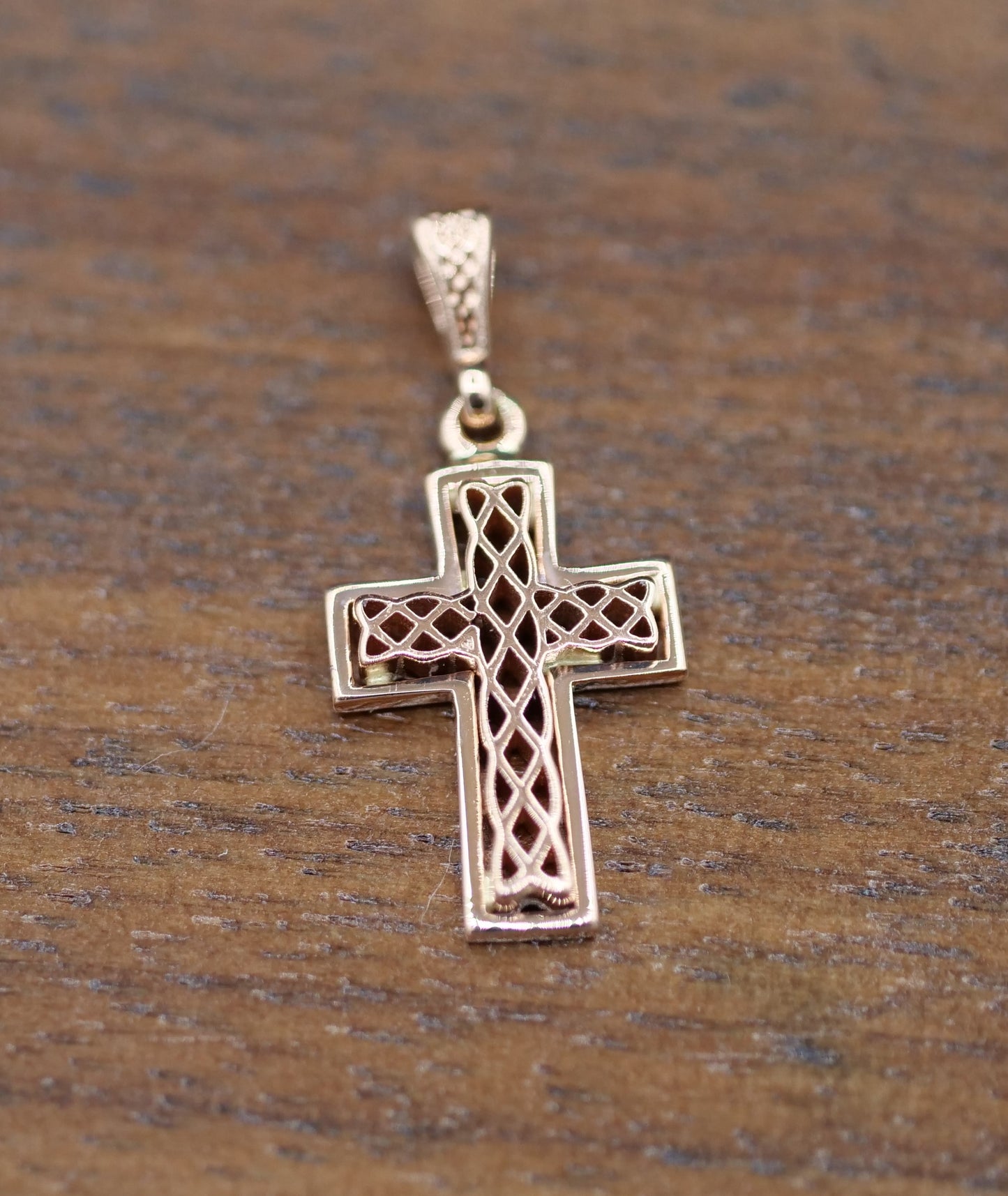 Small Filigree Celtic Knot-Style Cross Pendant