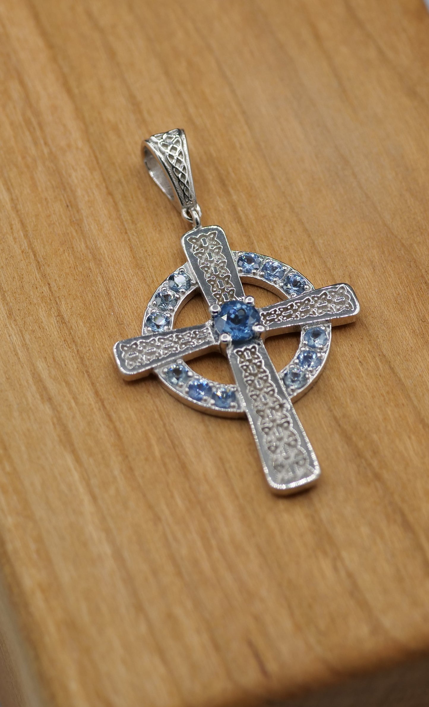 The Celtic Cross Pendant in Sapphire