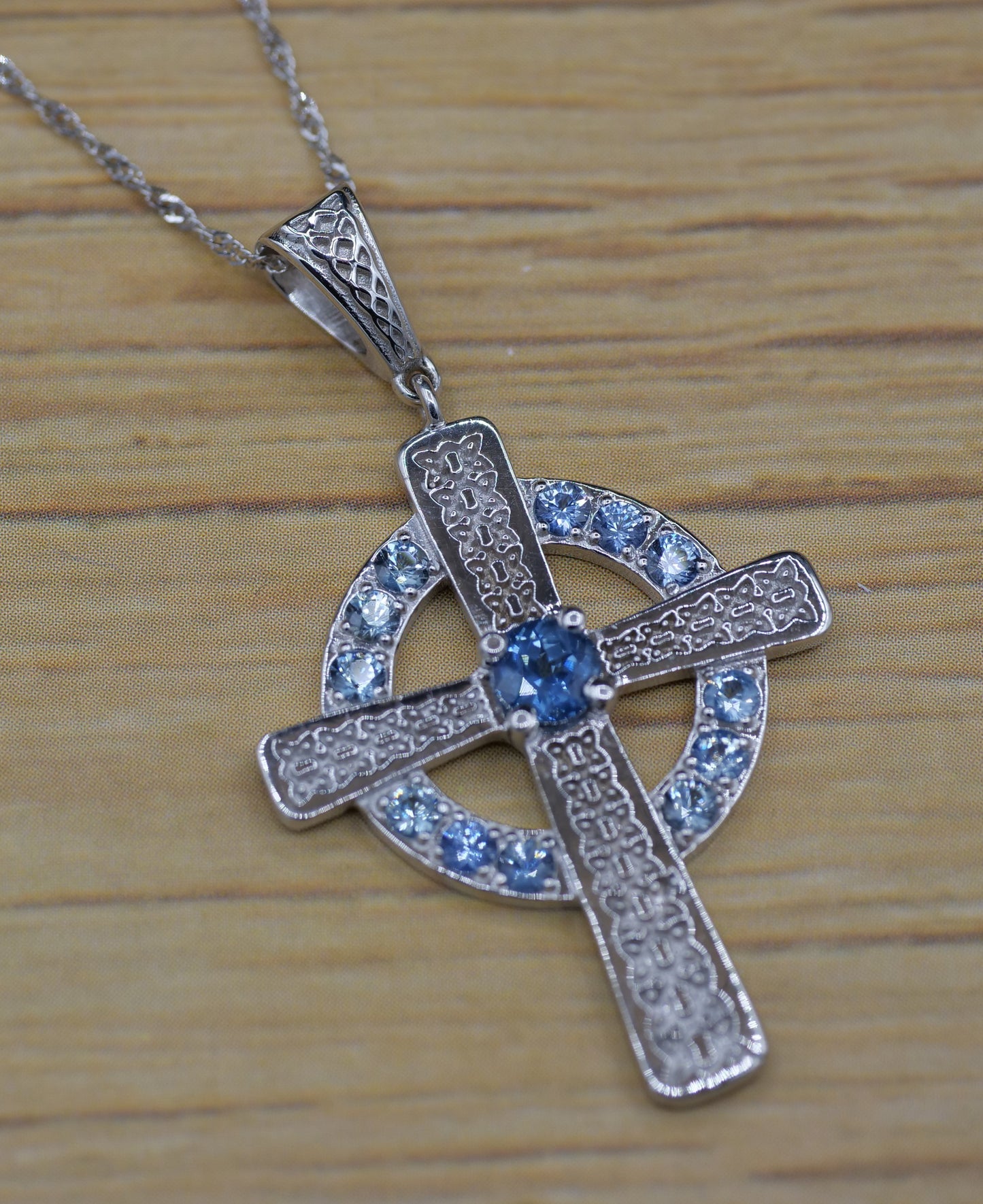 The Celtic Cross Pendant in Sapphire